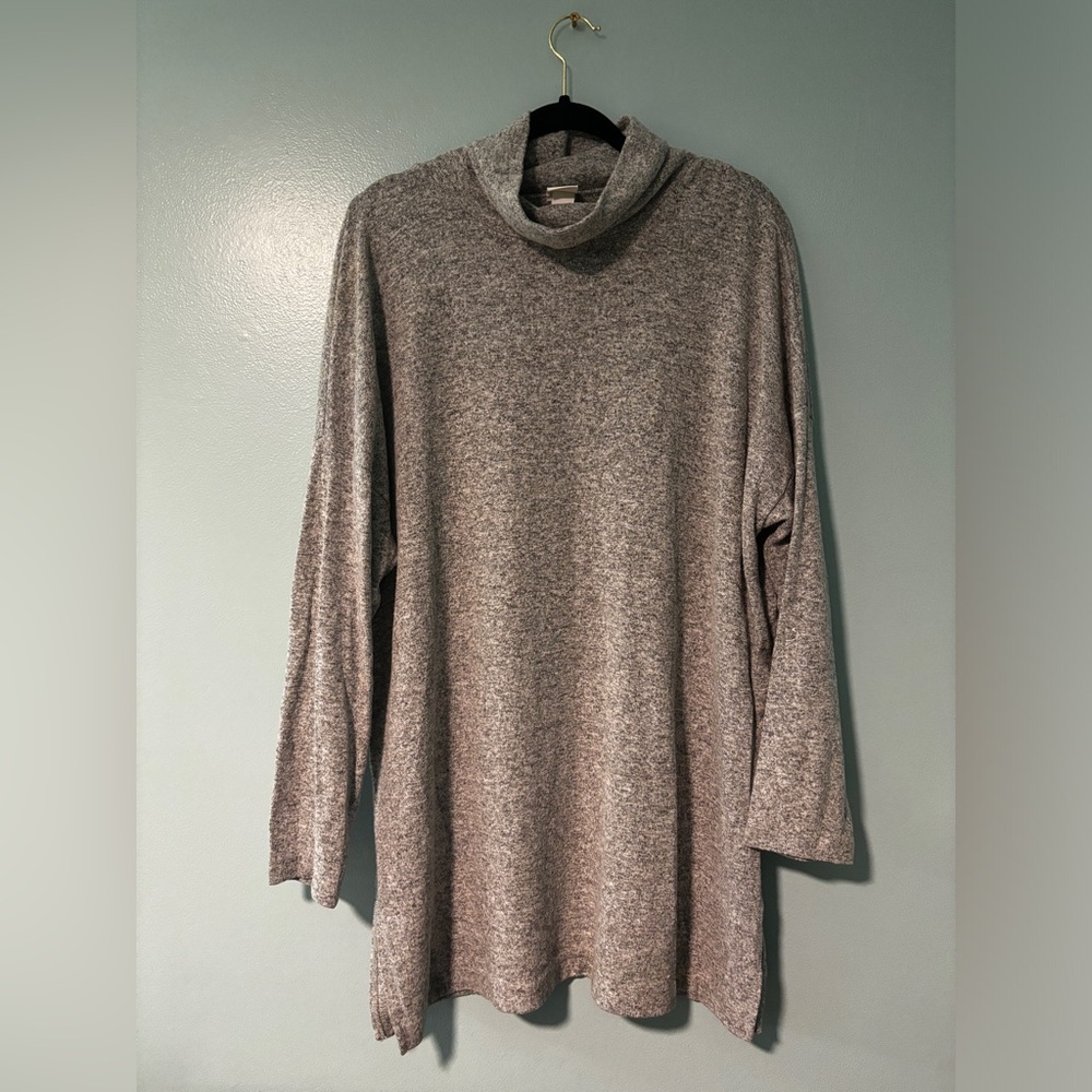 H&M Women’s Turtleneck Cowl Tunic / Dress with Flare Sleeves Women US Size L